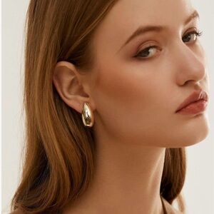 Gold Teardrop Clip-on Earrings